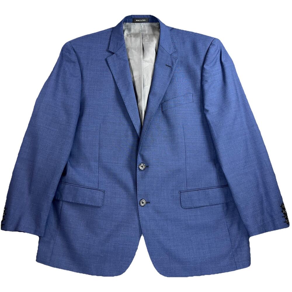 Gariani Dallas Men’s 44R Sport Coat Blue Super 150s Wool Blazer Made in Italy